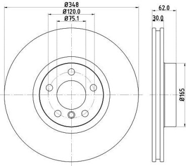 Диск тормозной перед. BMW X5,X6 08- Hella Pagid 8DD 355 117-741