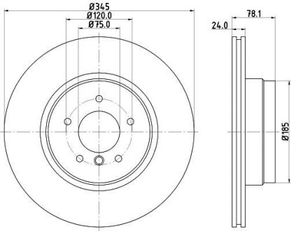 Диск гальмівний задній BMW X5 E70, X6 E71 04-14 Hella Pagid 8DD 355 117-761