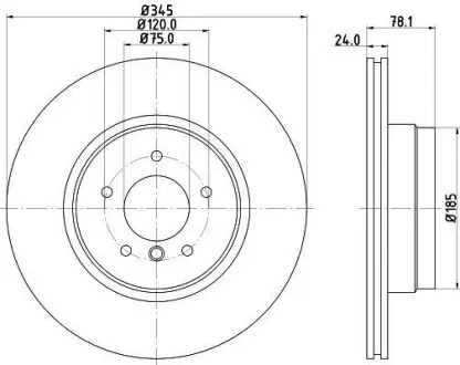 Диск гальмівний задній BMW X5 E70, X6 E71 04-14 Hella Pagid 8DD 355 117-761