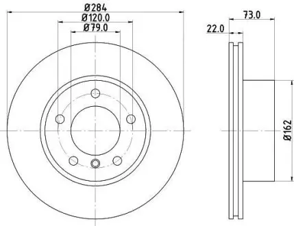 Диск гальмівний передній вентильований BMW 1(F20) "1,4-1,6 "F "10 Hella Pagid 8DD 355 118-031