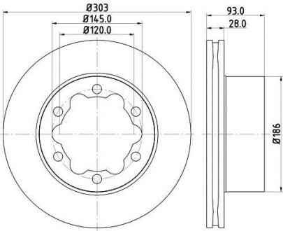 Диск гальмівний зад. DB Sprinter 5T 06-/Crafter Hella Pagid 8DD 355 118-061