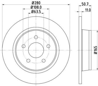 Тормозной диск задн. Ford C-Max, 10- Hella Pagid 8DD 355 118-211