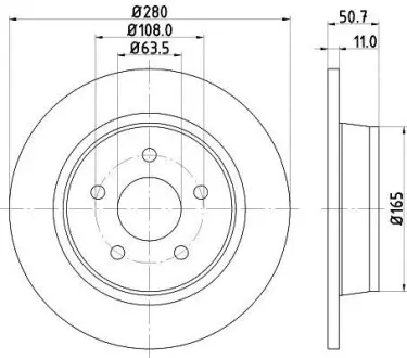 Гальмівний диск задній Ford C-Max, 10- Hella Pagid 8DD 355 118-211