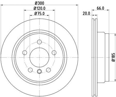 Диск гальмівний задній BMW 3/4 2,0D 11- Hella Pagid 8DD 355 118-271