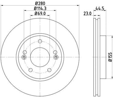 Тормозной диск передний Hyundai Creta, Elantra, I30, Kona, Veloster Kia Ceed 1.0-1.8 09.10- Hella Pagid 8DD 355 118-371