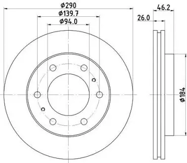 Диск гальмівний переднійMitsubishi Pajero 06-> Hella Pagid 8DD 355 118-631