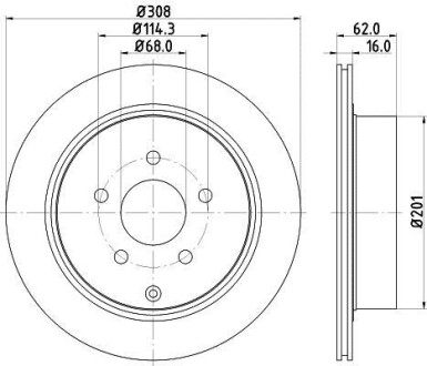 Диск гальмівний з покриттям PRO, задн. Hella Pagid 8DD355118811