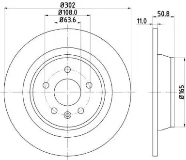 Диск тормозной задний Ford Galaxy/Kuga/S-MAX 2,0-2,2 TDCI 08- Hella Pagid 8DD 355 118-841
