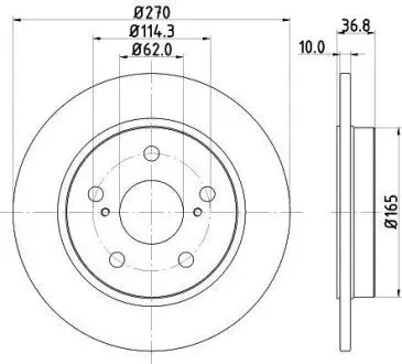 Диск гальмівний з покриттям PRO; задн. Hella Pagid 8DD355118971