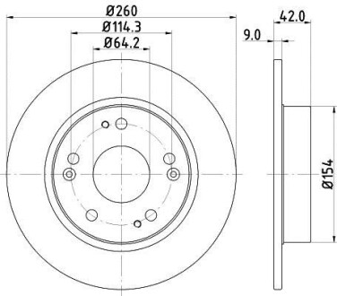 Диск гальмівний з покриттям PRO, задн. Hella Pagid 8DD355118991