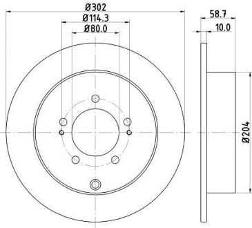 Диск тормозной задн. Citroen C-Crosser, Mitsubishi Lancer. Outlander Peugeot 4007, 4008 1.6-3.0 11.06- Hella Pagid 8DD 355 119-061