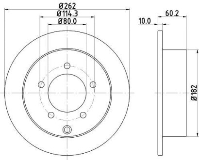 Диск тормозной зад. Mitsubishi Eclipse II 96- Outlander 03-, Space Runner 99- Hella Pagid 8DD 355 119-181