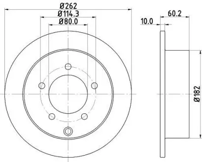 Диск гальмівний задній Mitsubishi Eclipse II 96- Outlander 03-, Space Runner 99- Hella Pagid 8DD 355 119-181