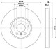 Диск гальмівний перед. правий BMW 5 (F07, F10, F11, F18), 6 (F12, F13, F06), 7 (F01, F02, F03, F04) 3.0/3.5/4.0D 09- Hella Pagid 8DD 355 119-271 (фото 1)