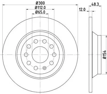 Диск гальмівний з покриттям PRO, задній Hella Pagid 8DD355119481