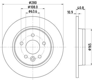 Диск тормозной с покрытием PRO, задн. Hella Pagid 8DD355119501