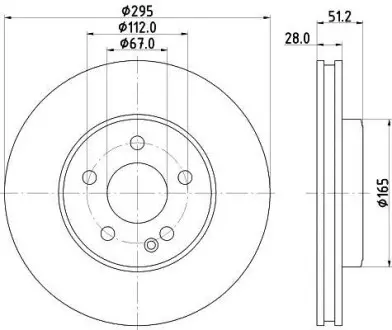 Диск гальмівний передній Mercedes W246 B-KLASA 11- Hella Pagid 8DD 355 119-591