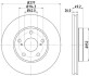 Диск тормозной перед. TOYOTA AURIS, AURIS SPORTS, COROLLA 1.2-1.8H 10.12- Hella Pagid 8DD 355 119-661 (фото 1)