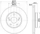 Диск гальмівний передній TOYOTA AURIS, AURIS SPORTS, COROLLA 1.2-1.8H 10.12- Hella Pagid 8DD 355 119-661 (фото 1)