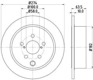 Гальмівний диск задній SUBARU FORESTER 13- 274X10 Hella Pagid 8DD 355 120-341