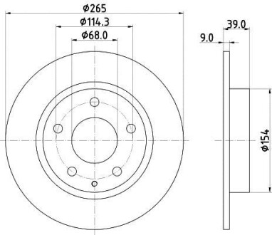 Диск гальмівний з покриттям PRO, задн. Hella Pagid 8DD355120461