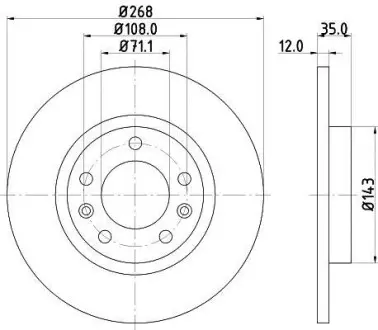 Диск тормозной с покрытием PRO, задн. Hella Pagid 8DD355120491