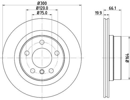 Диск тормозной с покрытием PRO, задн. Hella Pagid 8DD355120971