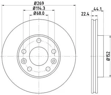 Диск гальмівний передній Dacia Duster/Renault Megane III/Scenic III 1.4-2.0 08- Hella Pagid 8DD 355 122-431