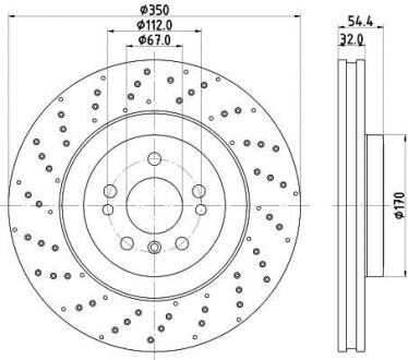 Диск гальмівний PRO High Carbon; передн. Hella Pagid 8DD355122541