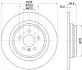 Диск тормозной задний MB ML166 Hella Pagid 8DD 355 122-861 (фото 1)