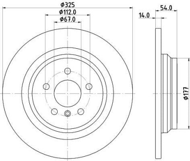 Диск гальмівний зад. DB ML166 Hella Pagid 8DD 355 122-861