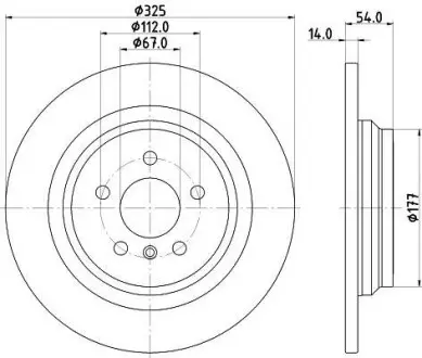 Диск гальмівний задній MB ML166 Hella Pagid 8DD 355 122-861