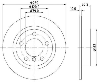 Диск гальмівний зад.Mini Countryman (R60), Paceman (R61) 1.6/1.6D/2.0D 08.10-10.16 Hella Pagid 8DD 355 123-001