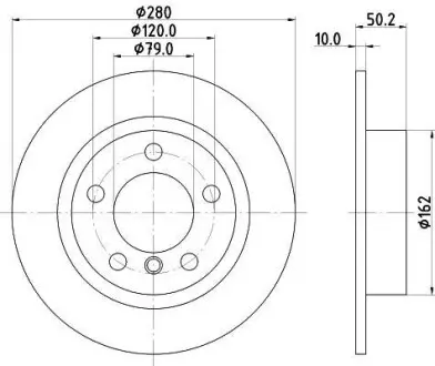 Диск гальмівний заднійMini Countryman (R60), Paceman (R61) 1.6/1.6D/2.0D 08.10-10.16 Hella Pagid 8DD 355 123-001