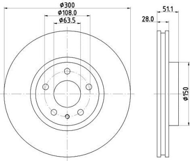 Диск гальмівний з покриттям PRO, передн. Hella Pagid 8DD355123161