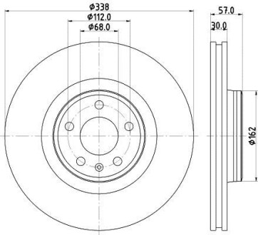 Диск гальмівний PRO High Carbon, передн. Hella Pagid 8DD355125171