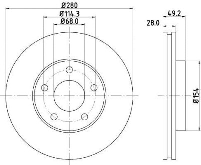 Диск гальмівний Hella Pagid 8DD355127681