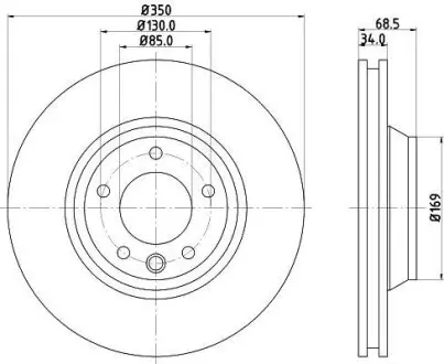 Диск гальмівний PRO High Carbon перед. прав. Audi Q7 3.0TDI/Porsce Cayenne/VW Touareg 3.0TDI-6.0TDI 09.02- Hella Pagid 8DD 355 128-071