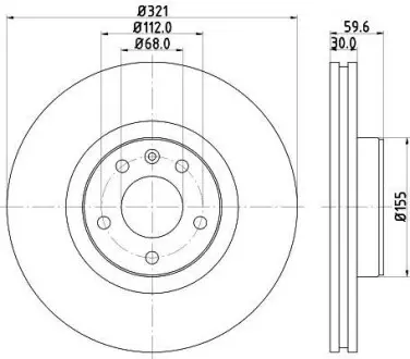Диск тормозной передний Audi A6 2.0/2.7 Tdi Avant 04- Hella Pagid 8DD 355 128-301