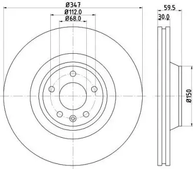 Диск тормозной передний Audi A6, A6 Allroad 2.0-4.2 05.04-08.11 Hella Pagid 8DD 355 128-311