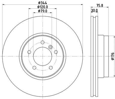 Диск тормозной перед. Land Rover Range Rover 05- Hella Pagid 8DD 355 128-381