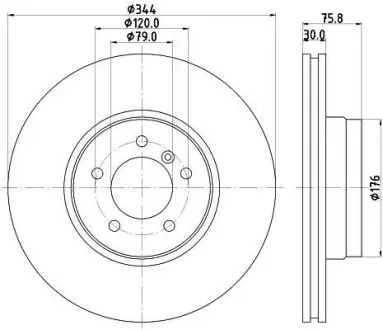 Диск гальмівний передній Land Rover Range Rover 05- Hella Pagid 8DD 355 128-381