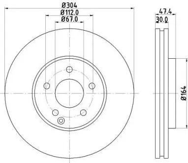 Диск гальмівний PRO High Carbon, передн. Hella Pagid 8DD355128641