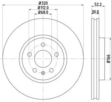 Тормозной диск передний Audi A4/A5/Q5 2007- (320x30mm) Hella Pagid 8DD 355 128-721