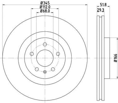 Диск гальмівний Hella Pagid 8DD355128731