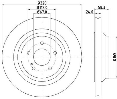 Гальмівний диск задн. DB S-Series (W222)/CL-Series (W216)/S-Series (W221)/SL-Series (W230) (05-17) Hella Pagid 8DD 355 128-751