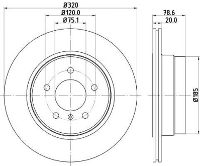 Диск гальмівний зад. BMW X5 (E70), X5 (F15, F85), X6 (E71, E72), X6 (F16, F86) 2.0D-3.0D 10.06-07.19 Hella Pagid 8DD 355 128-761