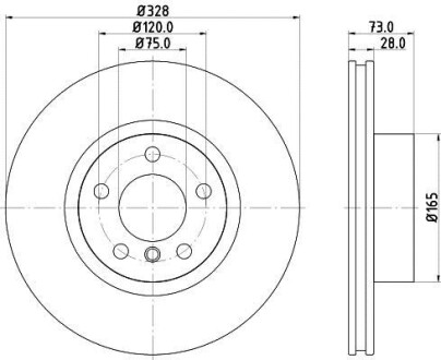 Диск тормозной PRO High Carbon, передн. Hella Pagid 8DD355129631