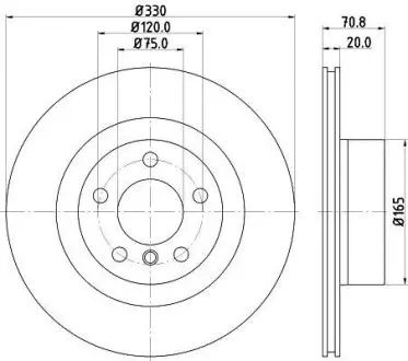 Диск гальмівний задній BMW X3 (F25), X4 (F26) 2.0D-3.0 10- Hella Pagid 8DD 355 129-811