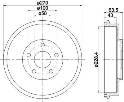 Барабан гальмівний; задн. Hella Pagid 8DT355300911
